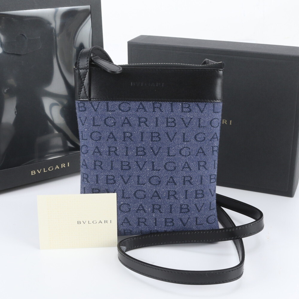 Bvlgari Logomania Denim Leather Shoulder Bag Crossbody for Women